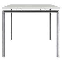 Schreibtisch mit 4-Fu&szlig;-Rundrohrgestell und melaminharzbeschichteter Tischplatte