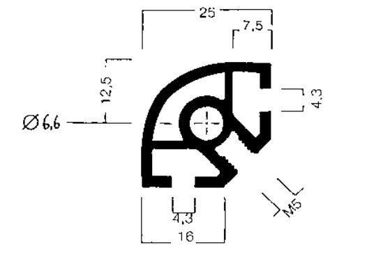 Rahmenprofil Viertelkreis 1