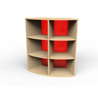 Sechstelkreisschrank mit 6 offenen Fächern