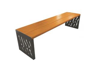 Sitzbank ohne Rückenlehne Venedig aus Stahl & Holz