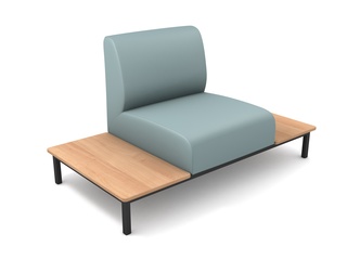 Sofa modulOne 1-Sitzer mit beidseitiger Ablage