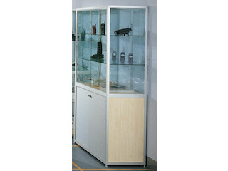 Standvitrine mit Staufachschrank HORIZONTAL STORES