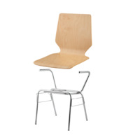 Stapelstuhl mit Schale "Berlin" und Chromgestell