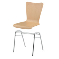 Stapelstuhl mit Schale "Madrid" und Chromgestell