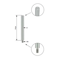 Stift mit Außgengewinde und oben zum Anschweißen