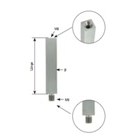 Stift quardratisch mit Außen- und Innengewinde