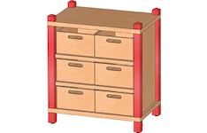 Stollenschränke mit Massivholzkästen