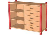 Stollenschränke mit Massivholzschüben