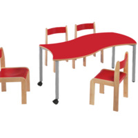 Swing-It "Steely" Rechteck-Wellentisch, Schultisch