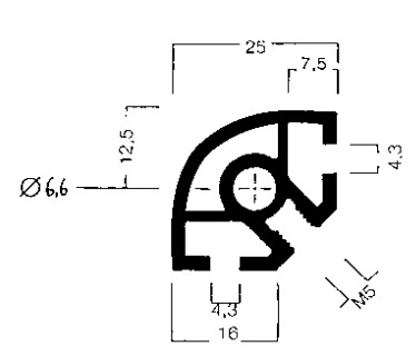 Rahmenprofil Viertelkreis 1