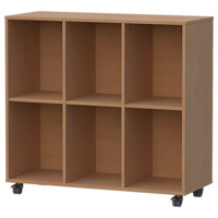 Taschenregal B 112 cm mit Rollen, 3-reihig - 6 / 9 F&auml;cher