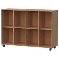 Taschenregal B 148 cm mit Rollen, 4-reihig - 8 / 12 F&auml;cher