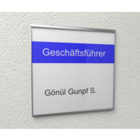 Türschild Essen Glas / Edelstahl