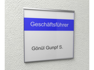 Türschild Essen Glas / Edelstahl