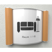 Türschild Wien, Echtholz