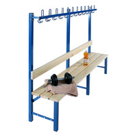 Umkleidebank SBE mit Lehne und Hakenleiste