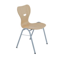 Vierbeinstuhl mit Sperrholz- Sitzschale, Sitzhöhe nach DIN