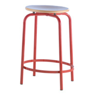 Vierfu&szlig;-Hocker mit umlaufender Fu&szlig;raste