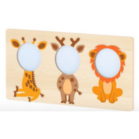 Wandelement mit Spiegel Safari-Tiere