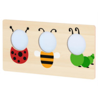 Wandelement mit Spiegel Wiesentiere