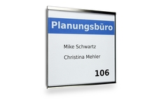 Wegweiser Glas + Edelstahl