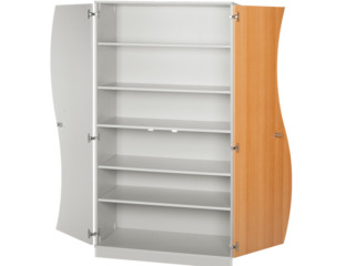 Hochschrank mit Wellentüren, 5 Einlegeböden
