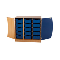 Unterschrank mit Wellentüren, 15 hohe ErgoTray Boxen