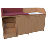 Wickel- und Badekommode Breite 185 cm /Treppe, 3 T&uuml;ren, Badebecken