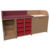 Wickel- und Badekommode Breite 210 cm /Treppe, 2x4 Boxen, 2 T&uuml;ren, Badebecken