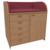 Wickelkommode Breite 102 cm /T&uuml;r, 5 Schubladen