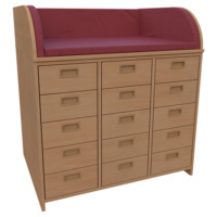 Wickelkommode Breite 102 cm /3x5 Schubladen