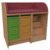 Wickelkommode Breite 114 cm /Treppe, 2x3 hohe Modulboxen