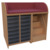Wickelkommode Breite 114 cm /Treppe, 2x7 flache Modulboxen