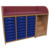 Wickelkommode Breite 154 cm /Treppe, 3x8 flache Boxen auf Schienen