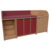 Wickelkommode Breite 210 cm /Treppe, 3x7 flache Modulboxen, T&uuml;r, Waschbecken