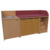 Wickelkommode Breite 210 cm /Treppe, 3x7 flache Modulboxen, T&uuml;r, Waschbecken