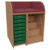 Wickelkommode Breite 86 cm /Treppe, 8 flache Boxen auf Schienen
