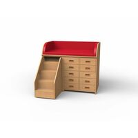 Wickelkommode mit Treppe, Breite 125 cm