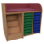 Wickelkommode Breite 120 cm /Treppe, 2x8 flache Boxen auf Schienen