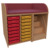 Wickelkommode Breite 120 cm /Treppe, 2x8 flache Boxen auf Schienen