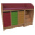 Wickelkommode Breite 145 cm /Treppe, 3x6 flache Modulboxen